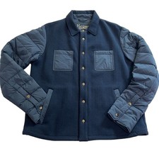 Herno Men’s Combo Jacket With Quilted Nylon Sleeves in Blue