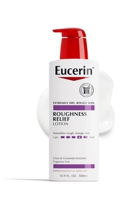 Eucerin Roughness Relief Body Lotion for Extremely Dry, Rough Skin, Urea Enriche