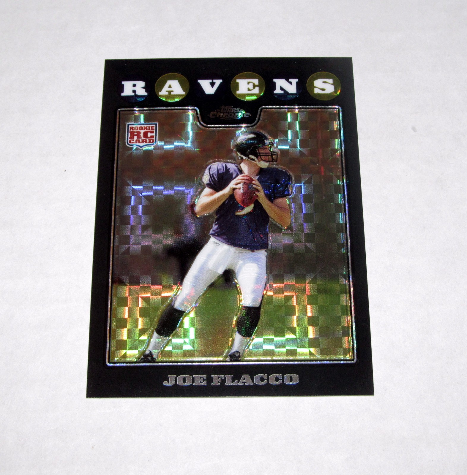 2008 Topps Chrome Xfractor Refractor 170 Joe Flacco Rookie RC Ravens