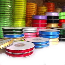 Satin Ribbon Double Sided 23/50 Metre Reels Width 3mm 6mm 10mm 15mm