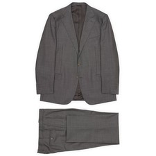 SARTORIA PARTENOPEA Gray Birdseye Handmade Suit EU 58 NEW US 46 48