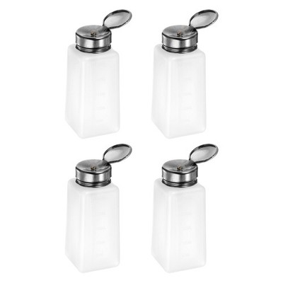 4PCS 250ML(8.5oz) Push Down Alcohol Dispenser Pump Liquid Press Bottles White
