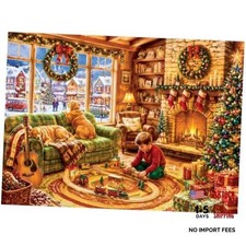 500 Piece Puzzle for Adults - Cozy Christmas Cabin Jigsaw Puzzle - Red and Green