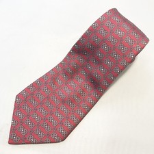 HERMES Tie Metal pattern Red series 100 Silk qob.1689