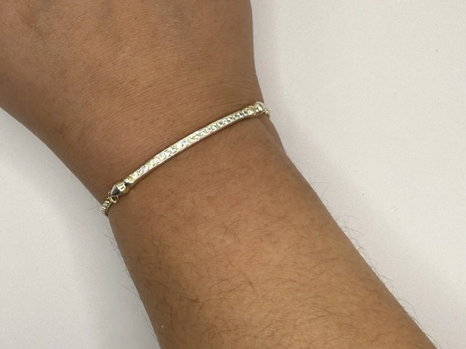 ✨ Kendra Scott Gold Tone Bar Bracelet with Crystals – Adjustable Chain - Image 3 of 4