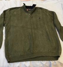 Chaps Sweater Pullover 1/4 Zip Green XXL