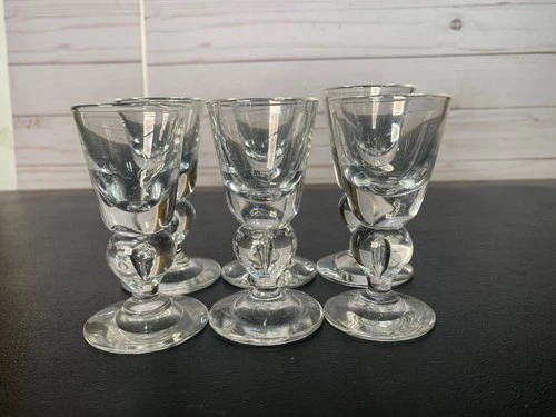 Steuben Glass Set of 6 Cordial Liqeurs Baluster Teardrop Shape 7787 3.5-3.75”