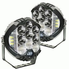 2PCS 7 inch 80W 5000LM Round LED Off-Road Light 270 Wide Range Super Brigh