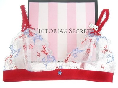 Victoria s Secret 4th of July Stars Stripes Patriotic Fireworks Bra Bralette S