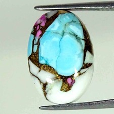 08.20Cts Cotton Candy Pink Copper Turquoise Oval Cabochon Loose Gemstone
