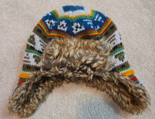 BabyGap Kids Multicolor Fur Lined Knit Trapper Hat Size S/M