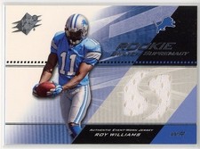 2004 SPx #SWR-RO Roy Williams Rookie Swatch Supremacy Detroit Lions