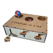Funny Cat Hunting Box Confuse A Cat Box Puzzle Wood Cat Interactive Play Toy