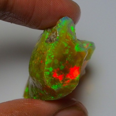 Ethiopian Oil Opal Specimen  42.90  cts Natural Rough Gemstone - Fire Opal Roug