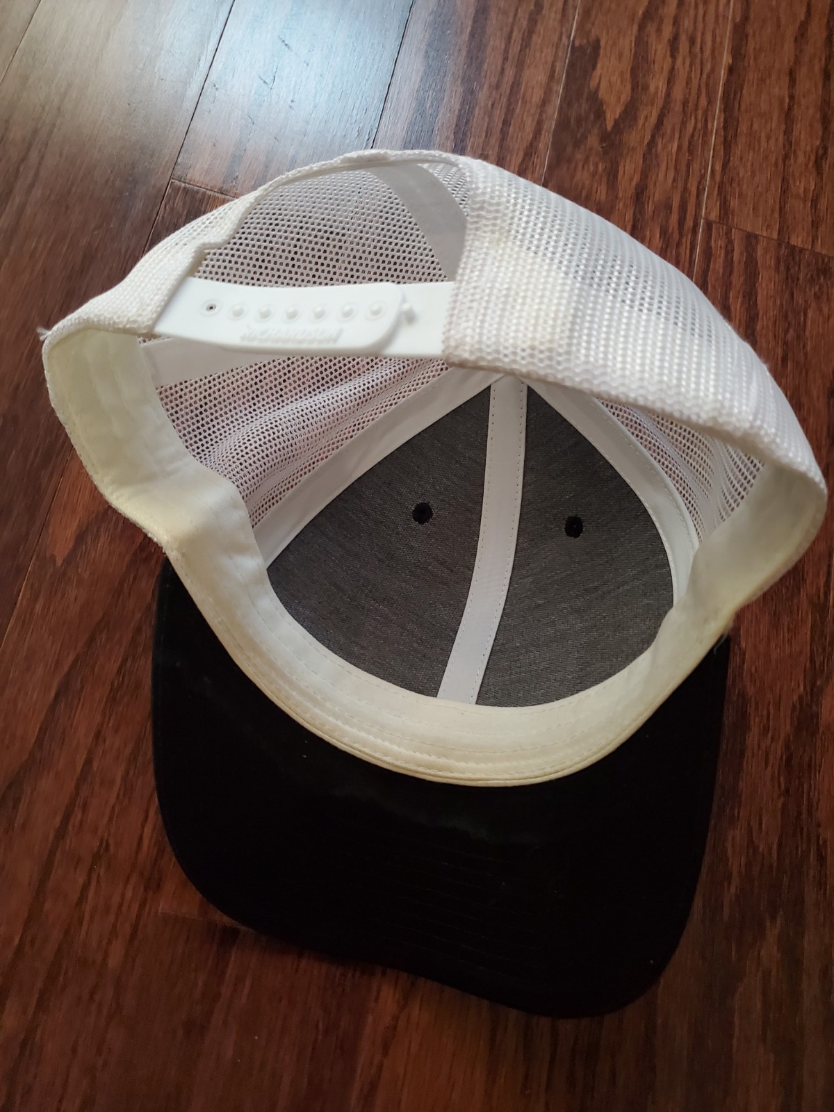 Solid Black Blank Trucker White Mesh Adjustable H… - image 2