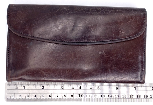 COACH Brown Leather Envelope Wallet and Checkbook Cover Snap Clutch VTG - Picture 3 of 8