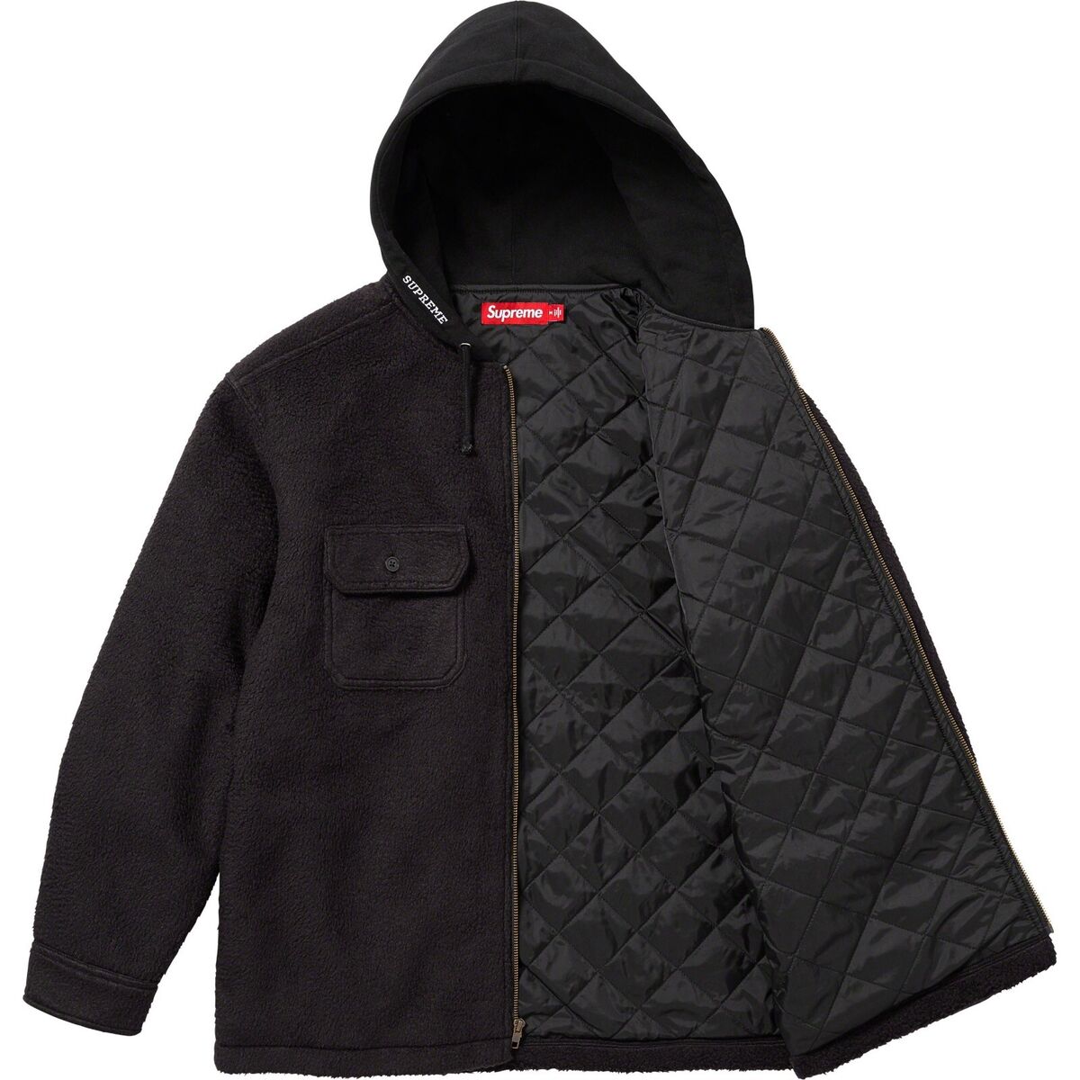 Supreme Fleece Zip Up Hooded Shirt Jacket FW23 3colors Supreme Fleece Zip Up Hooded Shirt Jacket FW23 3colors