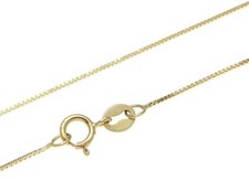SOLID 14K YELLOW GOLD ITALIAN 0.6MM BOX CHAIN NECKLACE 22"