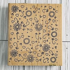 Eureka Stamps Flowers Hearts Petals Floral Rubber Craft Stamp