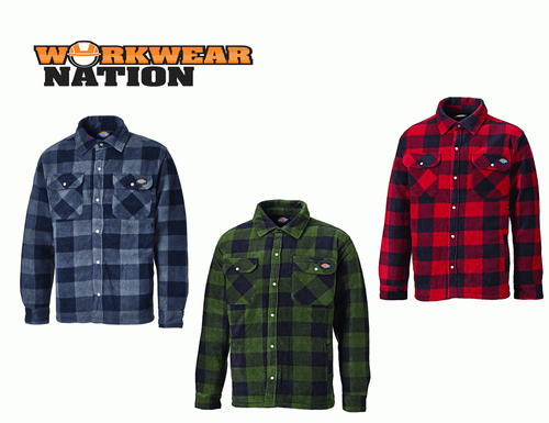 Dickies Portland Shirt Checked Fleece Lumberjack Style Various Colours
