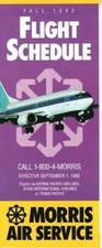 Morris Air timetable 1992/09/01