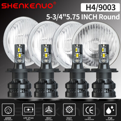 8PCS 5.75'' 5-3/4'' Round Led Headlights for GMC C15/C1500 Pickup C2500 Suburban
