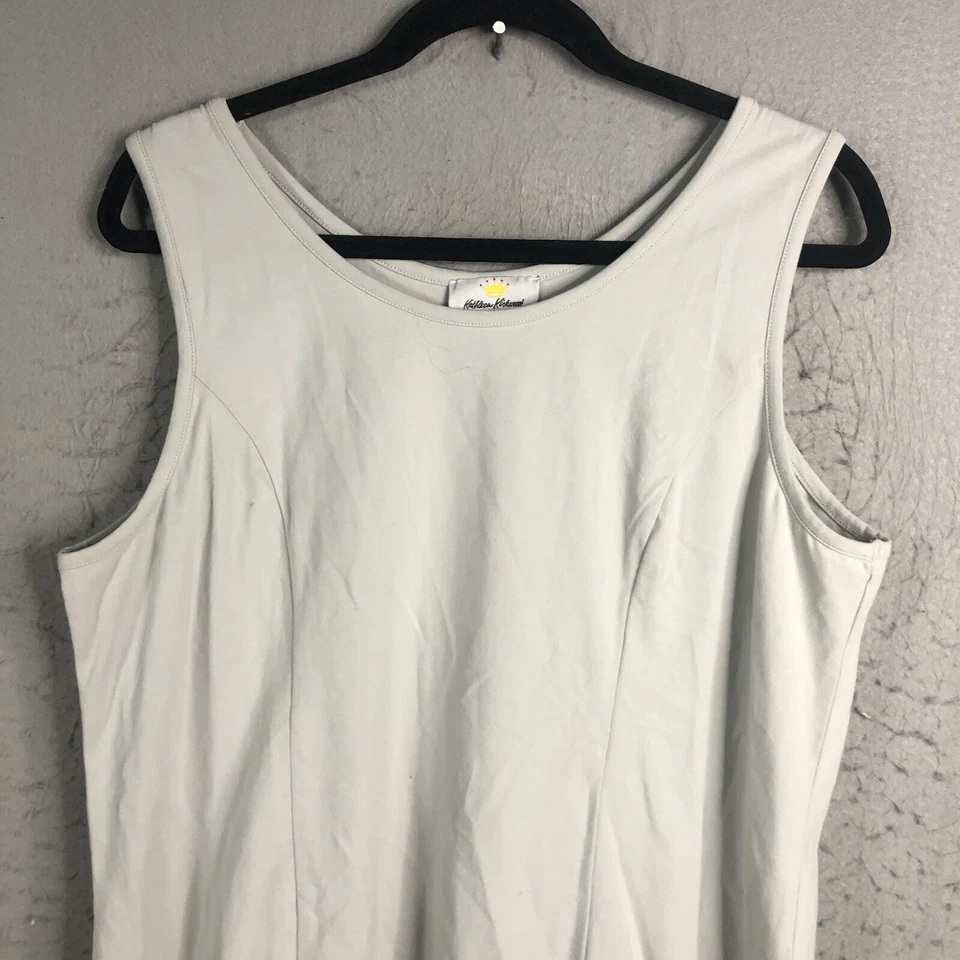 Kathleen Kirkwood Top Women XL Gray Lace Trim Feminine Fairy Tank Tunic Romantic - Image 2 of 4