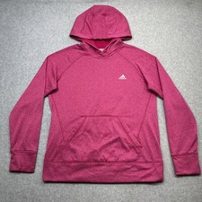 Adidas Ultimate Hoodie Medium Pink Fleece Lined Active Layer Climawarm Training