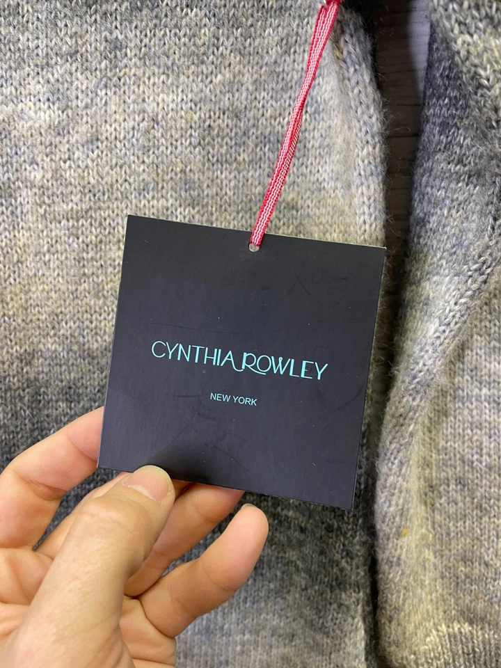 Vestido Suéter Cynthia Rowley L Mujer Gris Tostado Manga Larga Pullover Foto 3 de 4