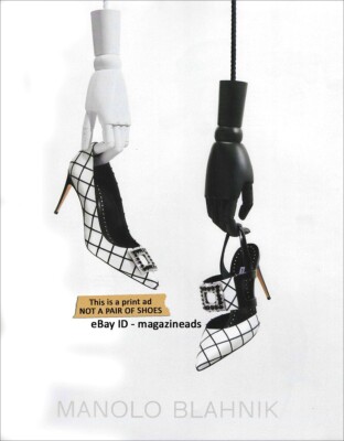 MANOLO BLAHNIK Footwear 1-Page PRINT AD 2023 bimix latexa heels in WOODEN HANDS