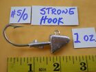 25 Pcs. Shad Head Jig/Bass Swim Bait/Fishing Lure Bait, 1 Oz. #5/0 S.S. Hook