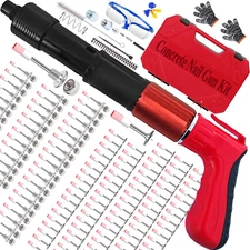 Concrete Nail Gun Kit w/120 Nails,5 Speed Adjustable Manual Mini Steel Nail Gun