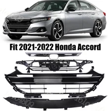 For 2021 2022 Honda Accord Front Bumper Grille Complete + Upper Lower Set 4PCS