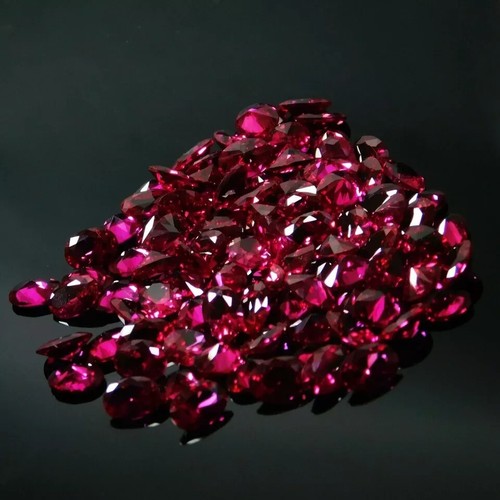 50 pcs Natural Red Ruby Gemstone Certified Mogok Oval Shape 7 x 5 MM Lot - Picture 4 of 7