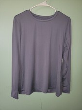 Happy Scrubs Pewter Gray Long Sleeve Top women's 2