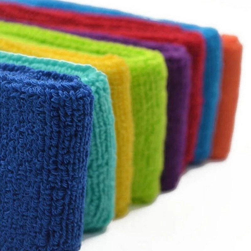 SWEATBAND SETS Wristbands headband Work Out Tennis Wrist Badminton Fitness Bands - Image 3 of 4