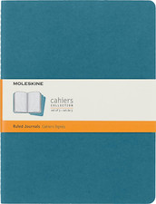 Cahier Journal, Soft Cover, Large 5" X 8.25" Ruled/Lined, Black, 80 Pages Set