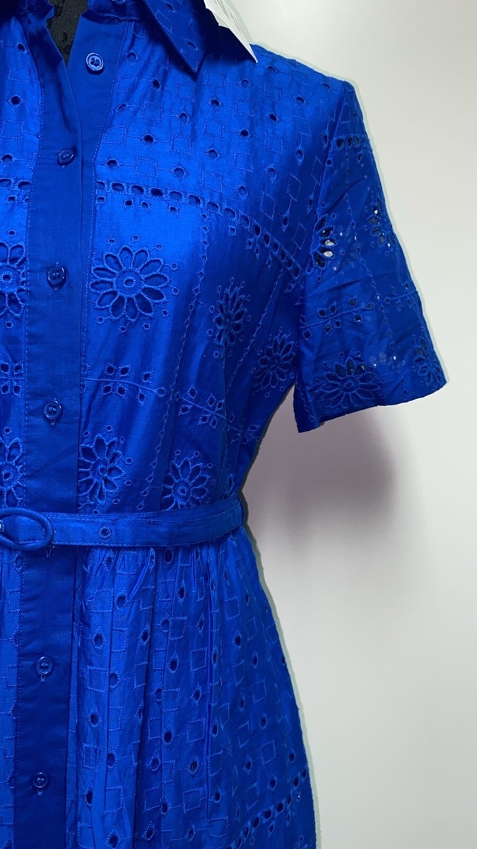 sachin and babi light blue dress Zara Openwork Embroidery Blue Mini Dress by Zara