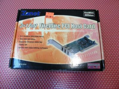 ZONET ZFN2600 3+1 Port Firewire PCI Host Card - 11-055-00268