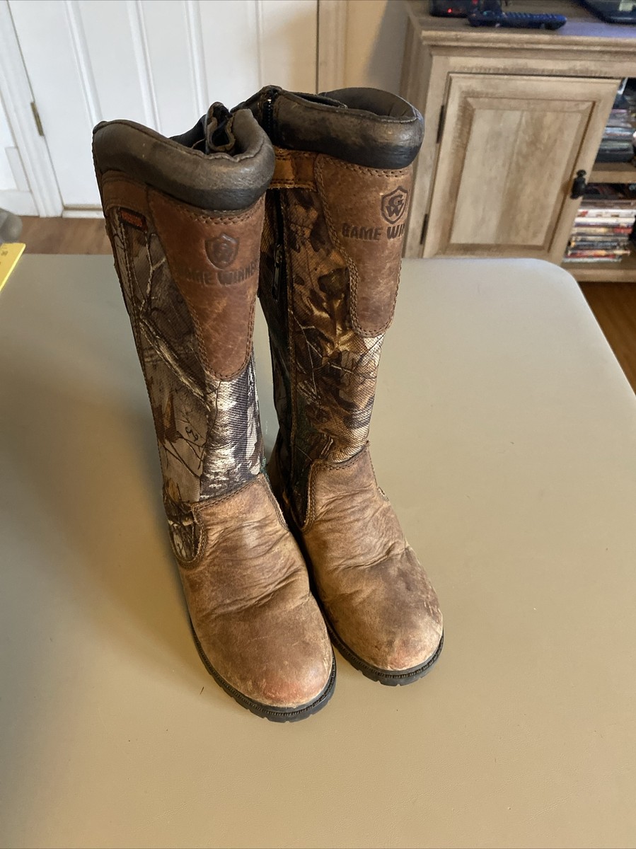Snake Boots Dove Hunting Boots Game Winner Youth Snake Bite Hunting Boots  Size Camo Upper-Leather