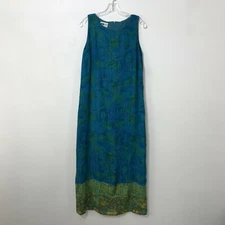 Vintage I.N. Studio Midi Dress Multicolor Geometric Sleeveless Polyester Size M