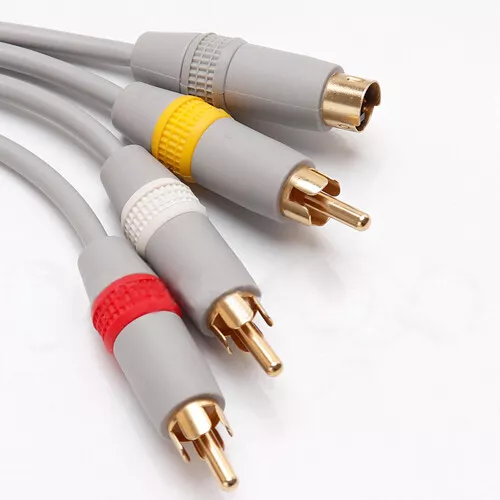 Cable adaptador compuesto RCA S-AV TV audio video de 6 pies para Nintendo Wii/Wii U - Imagen 3 de 4