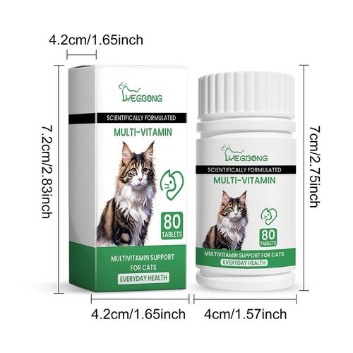 UK-Multi Vitamin For Cats, 90 Chewable Tablets - Complete Supports C8K4 - Bild 18 von 18