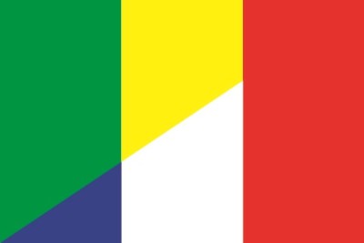 Sticker Mali-France flag flag 12 x 8 cm car decal sticker