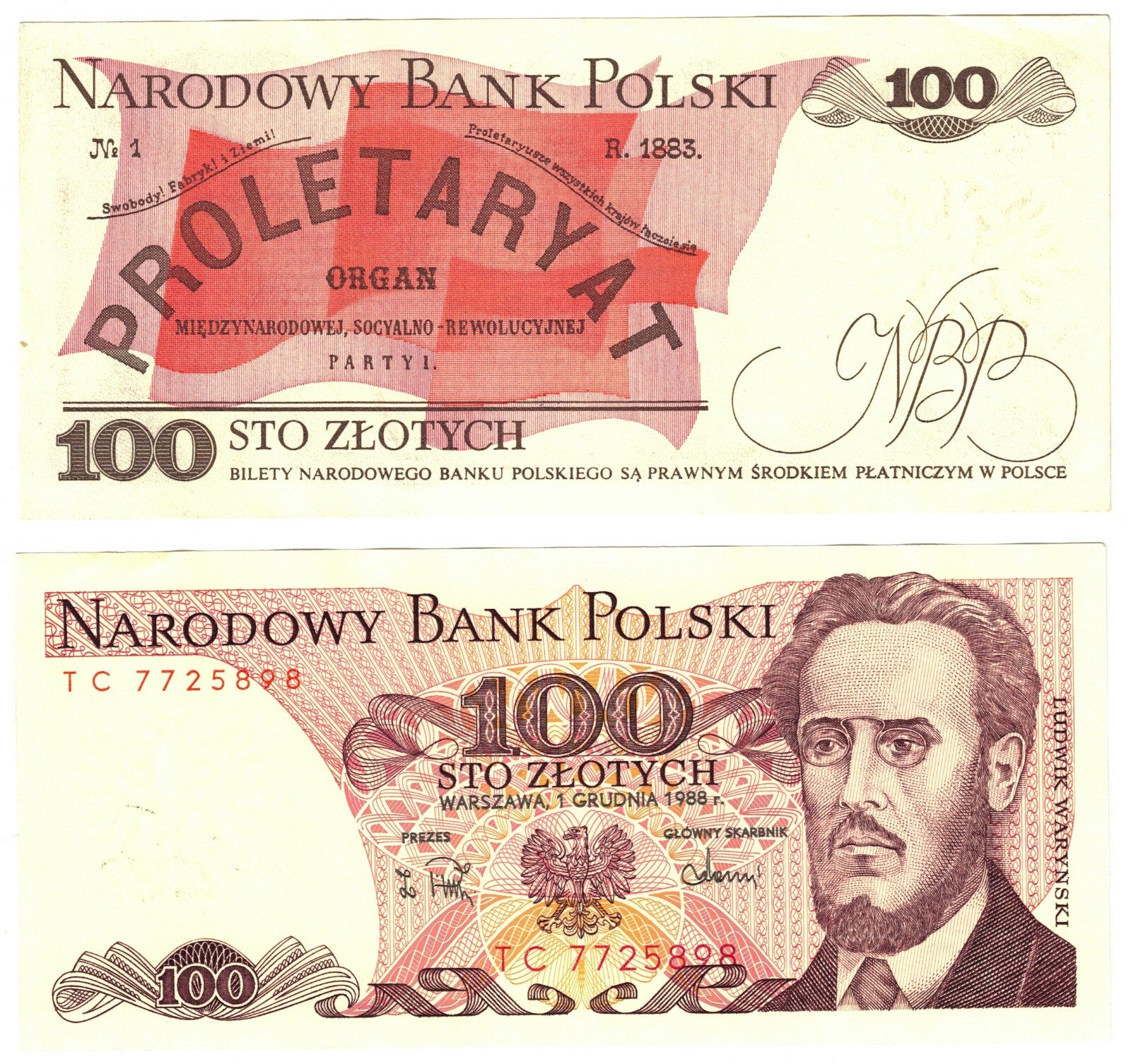 1988 Poland 100 Zlotych Banknote UNC P143f