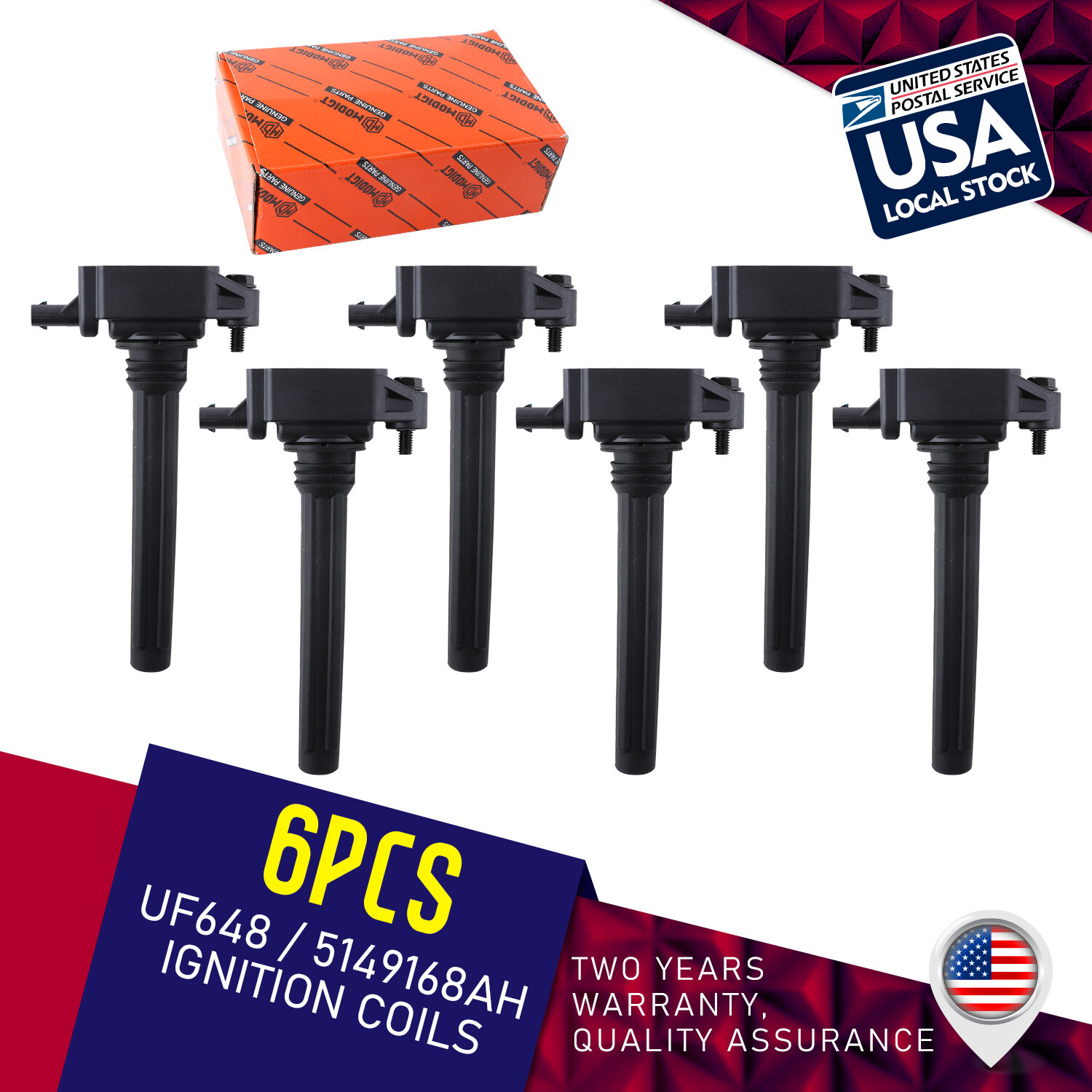 (6) OEM Ignition Coils 5149168AH Fit Chrysler Dodge Jeep Ram 3.6L UF648