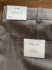 NWT PERRY ELLIS PORTFOLIO MEN'S PANTS TRAVEL LUXE PREMIUM BROWN CHECK 38 x 29