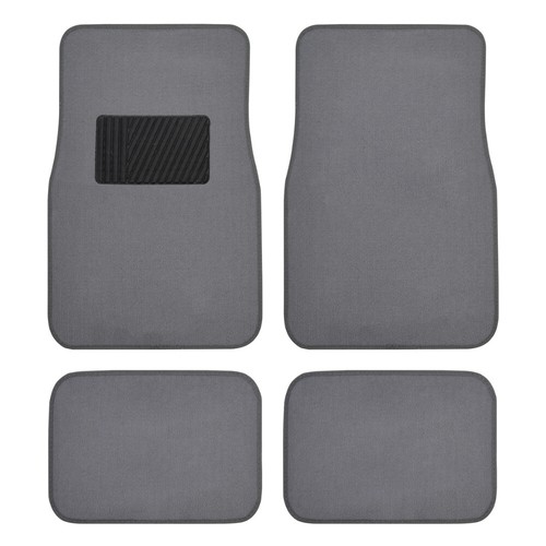 Car Floor Mats for Auto 4pc Carpet Semi Custom Fit Heavy Duty Heel Pad