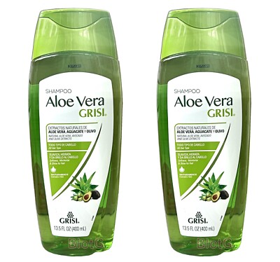 Grisi ALOE VERA Shampoo Softens Shines & Hair Moisturizer Shampoo 13.5oz 2-Pack