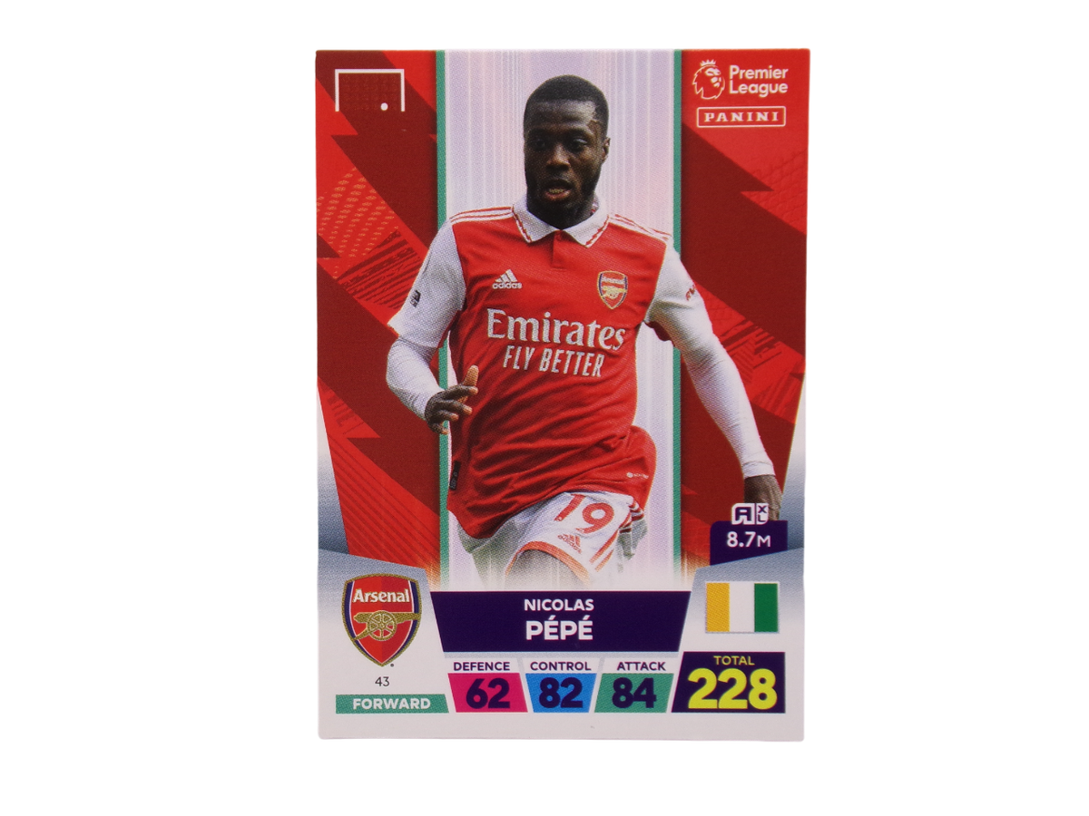 Panini Adrenalyn XL 2023 Base Player Nicolas Pepe Card #43 Arsenal